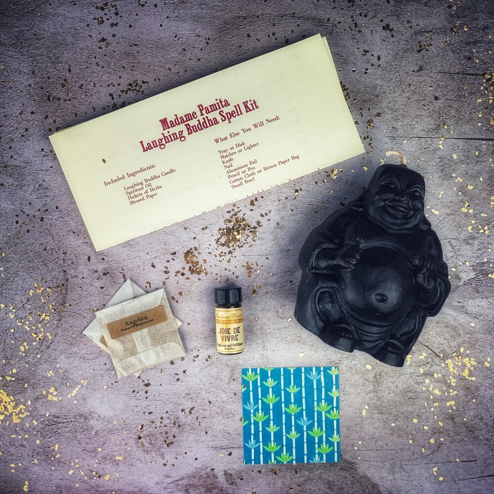 Laughing Buddha Abundance Candle Spell Kit - Wealth, Luck & Prosperity Magic | Candle Spell Kit | Wiccan Center