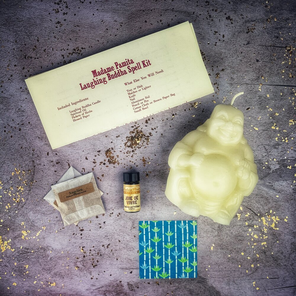 Laughing Buddha Abundance Candle Spell Kit - Wealth, Luck & Prosperity Magic | Candle Spell Kit | Wiccan Center