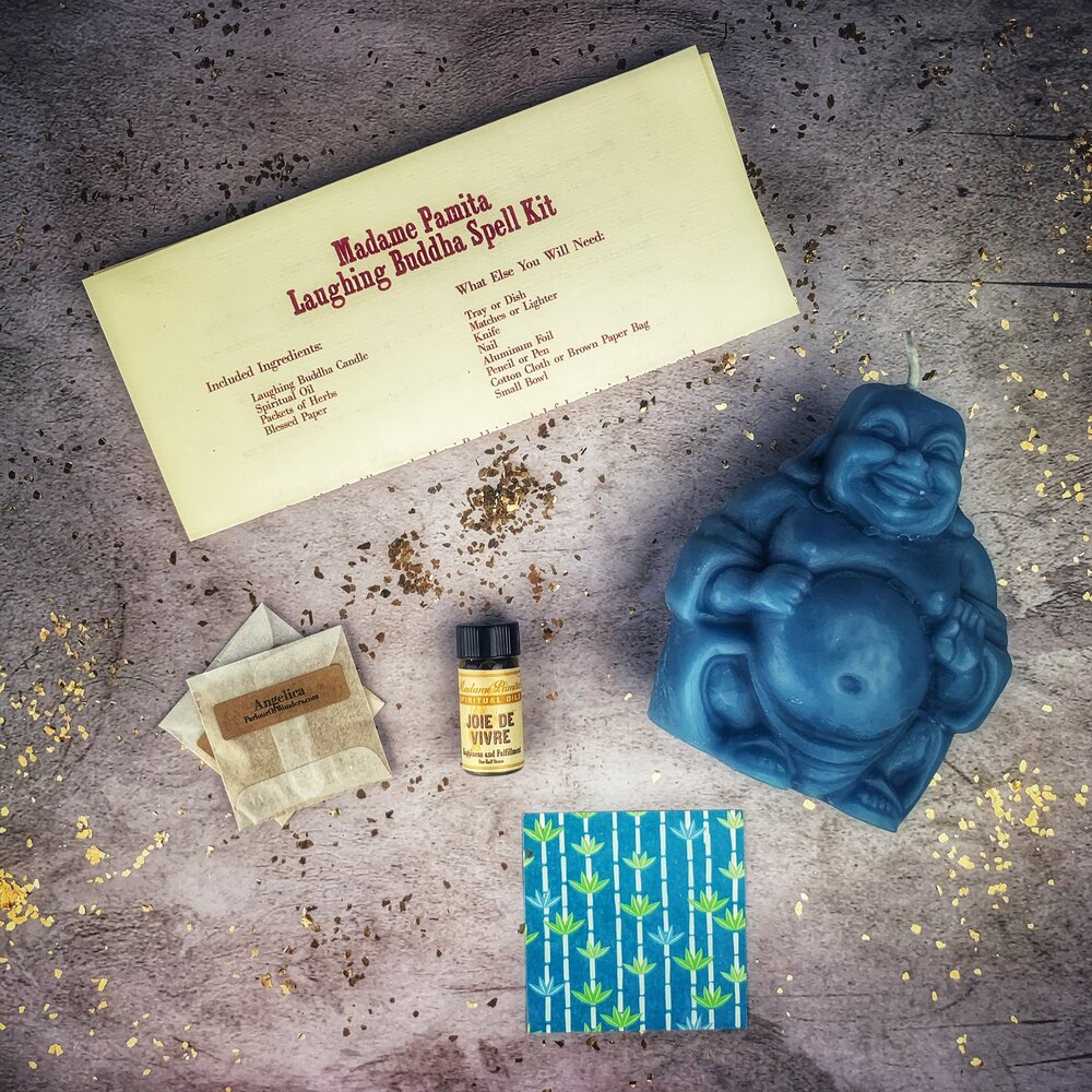 Laughing Buddha Abundance Candle Spell Kit - Wealth, Luck & Prosperity Magic | Candle Spell Kit | Wiccan Center
