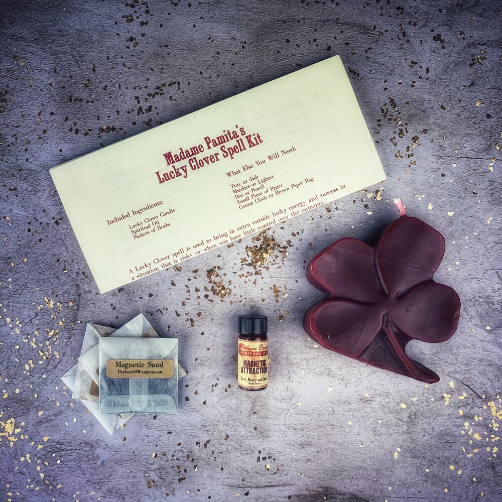 Lucky Clover Candle Spell Kit - Good Fortune & Lucky Breaks | Candle Spell Kit | Wiccan Center