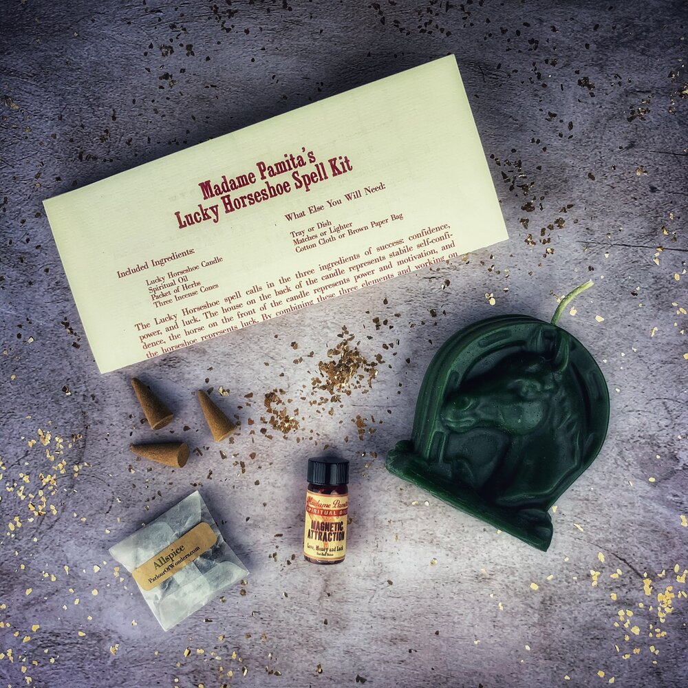 Lucky Horseshoe Candle Spell Kit - Luck & Power Magic | Candle Spell Kit | Wiccan Center