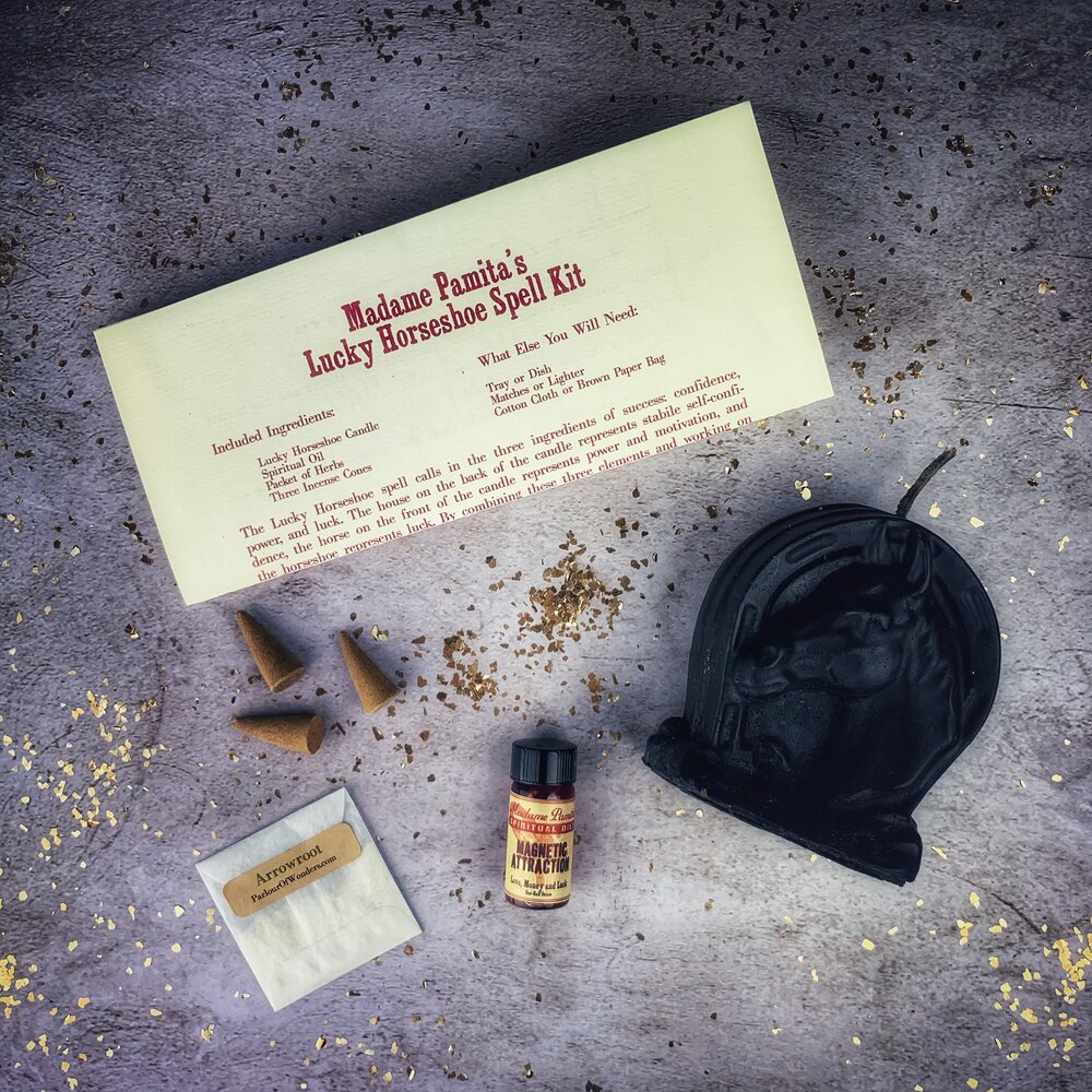 Lucky Horseshoe Candle Spell Kit - Luck & Power Magic | Candle Spell Kit | Wiccan Center