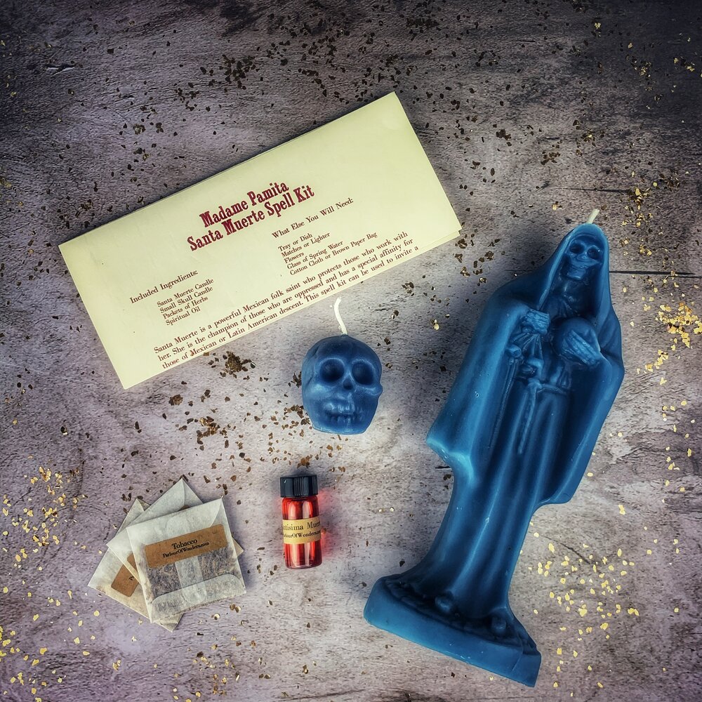 Santa Muerte Candle Spell Kit - Sacred Folk Saint Devotion & Protection | Candle Spell Kit | Wiccan Center