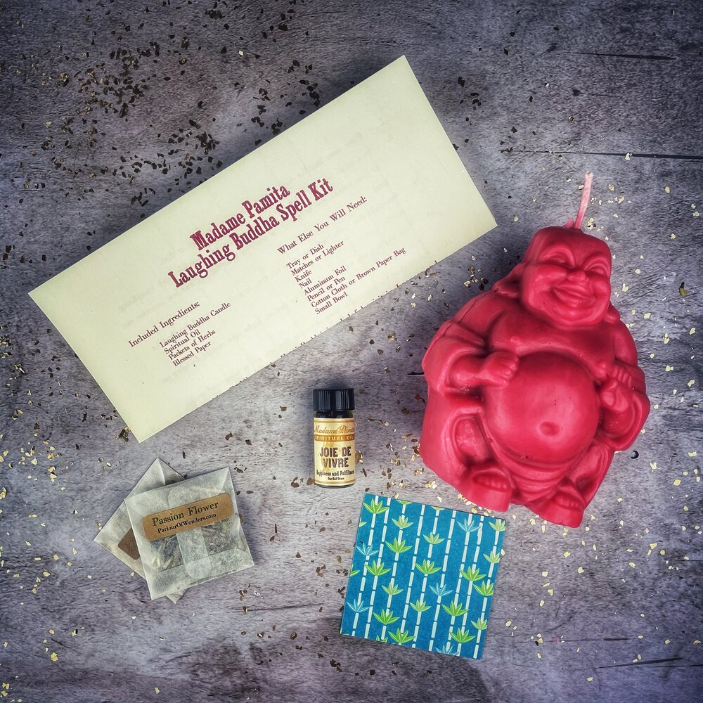 Laughing Buddha Abundance Candle Spell Kit - Wealth, Luck & Prosperity Magic | Candle Spell Kit | Wiccan Center