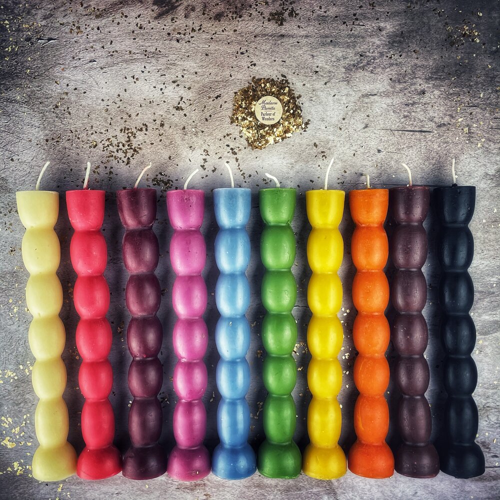 Beeswax Seven Knob Spell Candle - Seven-Day Manifestation Magic | Beeswax Candle | Wiccan Center