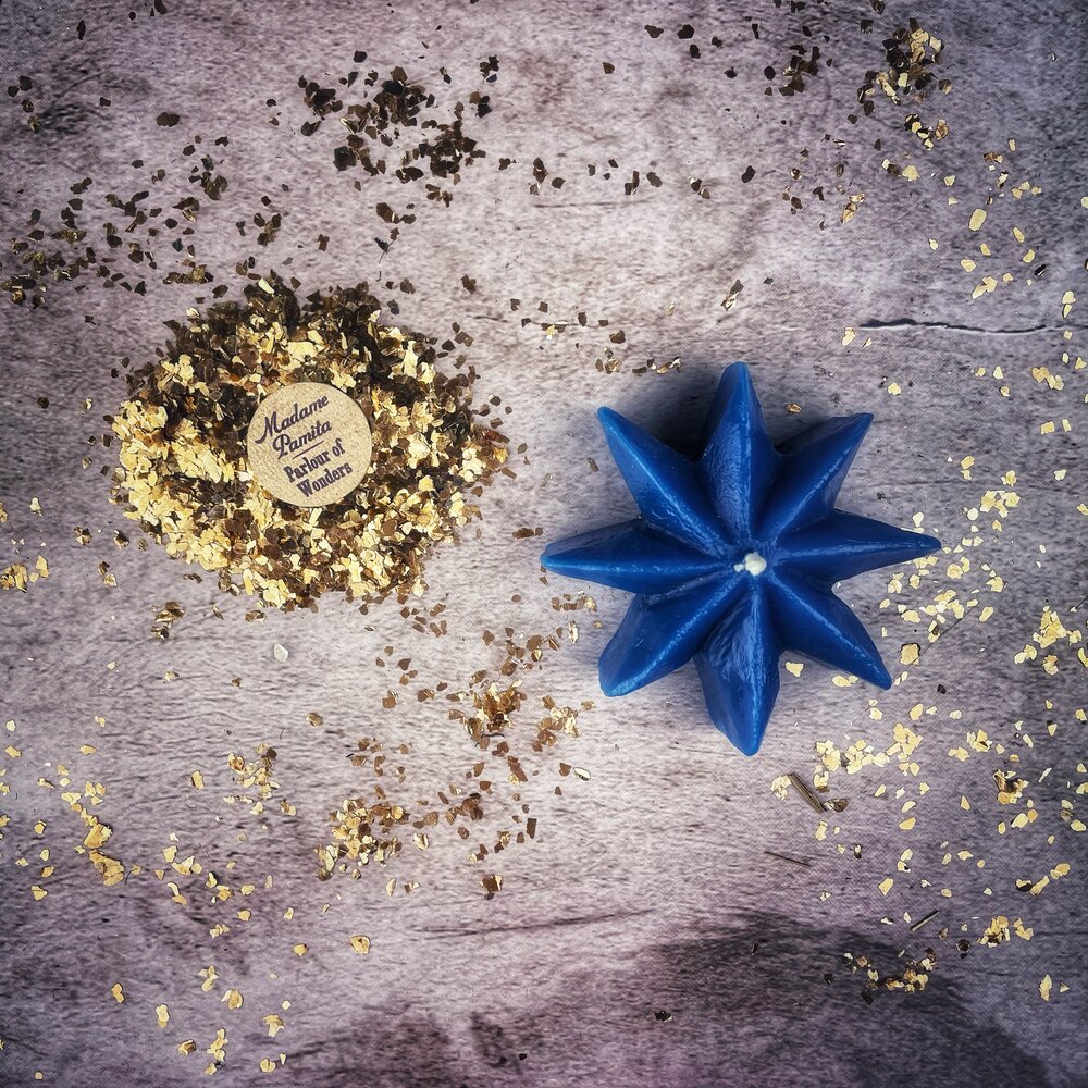 Beeswax Mystic Star Spell Candle - Manifestation & Spiritual Power Magic | Beeswax Candle | Wiccan Center