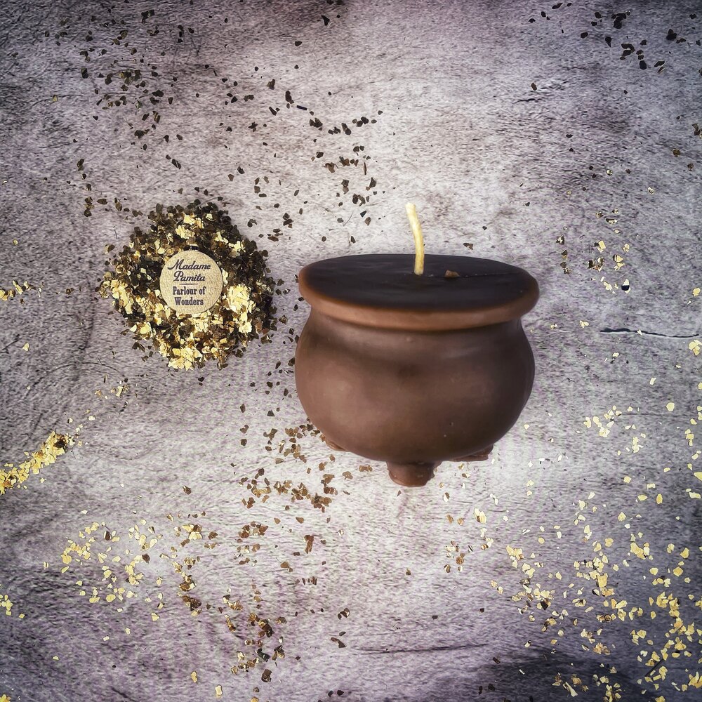 Beeswax Cauldron of Magick Spell Candle - Transformation & Positive Change Magic | Beeswax Candle | Wiccan Center