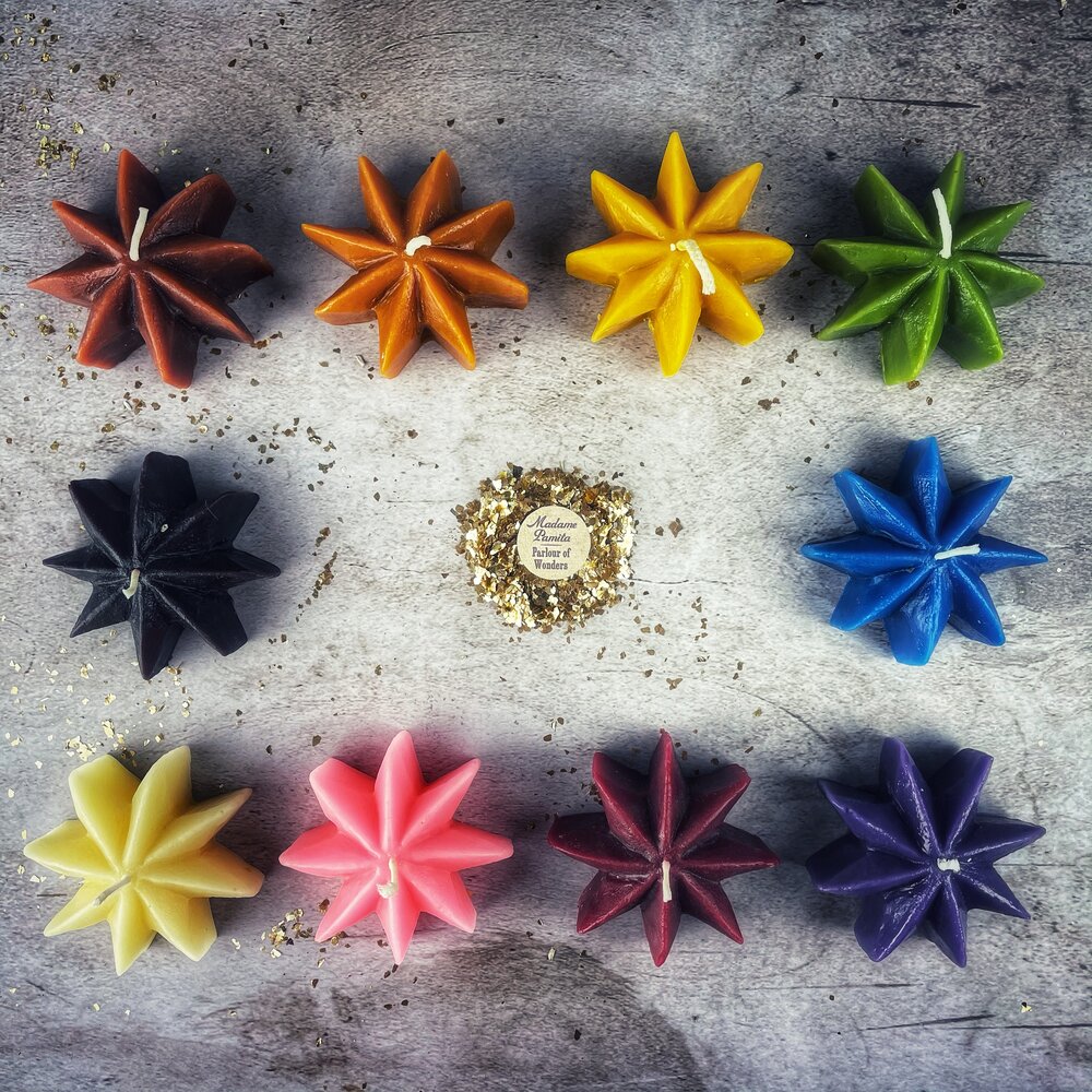 Beeswax Mystic Star Spell Candle - Manifestation & Spiritual Power Magic | Beeswax Candle | Wiccan Center