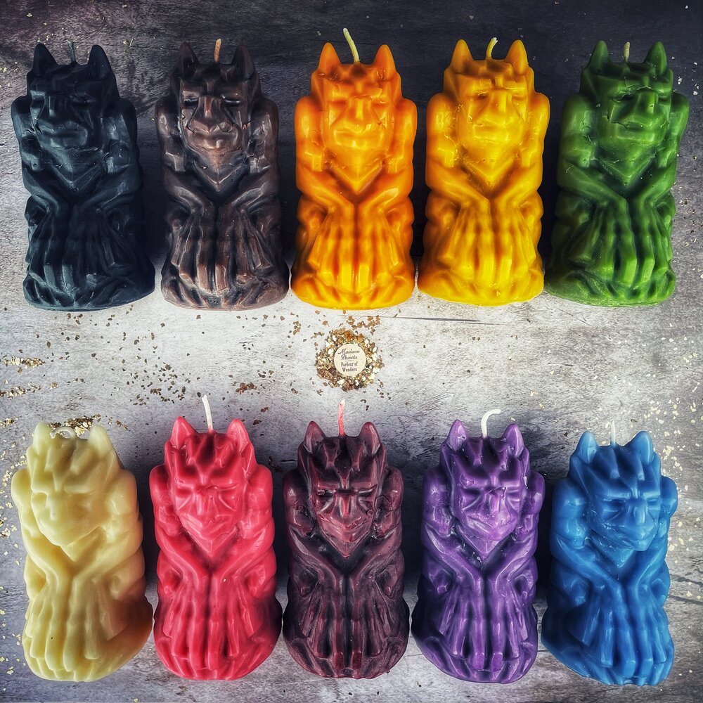Beeswax Gargoyle Protector Spell Candle - Powerful Guardian & Protection Magic | Beeswax Candle | Wiccan Center
