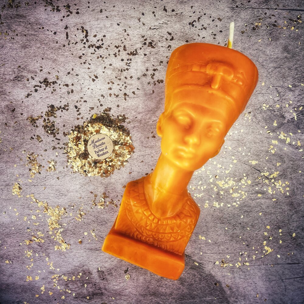 Beeswax Egyptian Queen Spell Candle - Power, Beauty & Magnetism Magic | Beeswax Candle | Wiccan Center