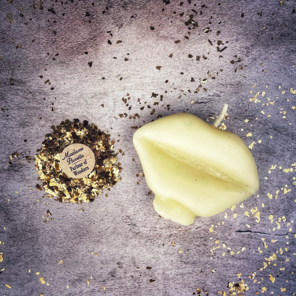 Beeswax Talk to Me Lips Spell Candle - Communication & Passion Magic | Beeswax Candle | Wiccan Center