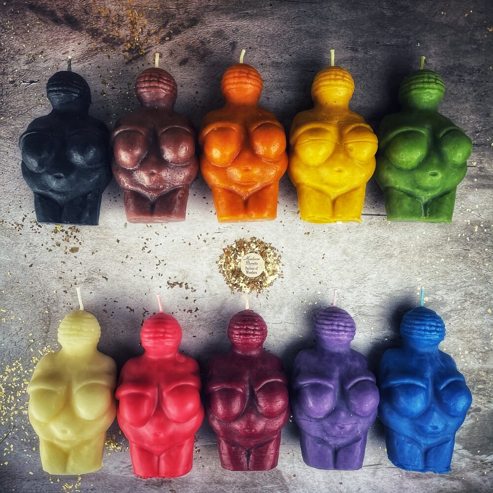 Beeswax Goddess of Willendorf Spell Candle - Feminine Power & Fertility Magic | Beeswax Candle | Wiccan Center