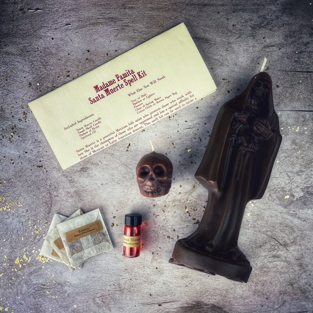 Santa Muerte Candle Spell Kit - Sacred Folk Saint Devotion & Protection | Candle Spell Kit | Wiccan Center