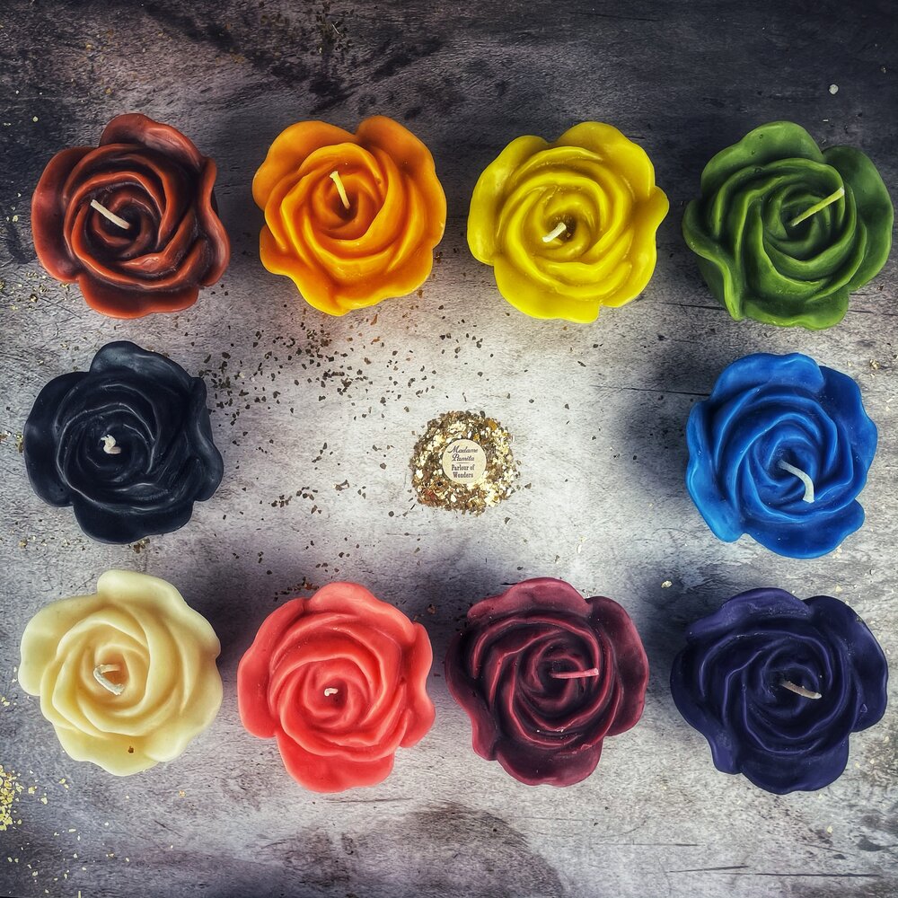 Beeswax Rose Romance Spell Candle - True Love & Soul Mate Magic | Beeswax Candle | Wiccan Center