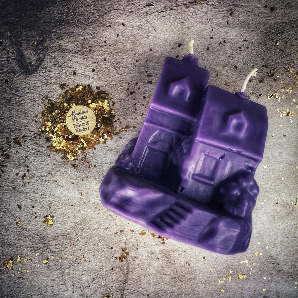 Beeswax Happy House Spell Candle - Home Protection, Harmony & Blessings Magic | Beeswax Candle | Wiccan Center