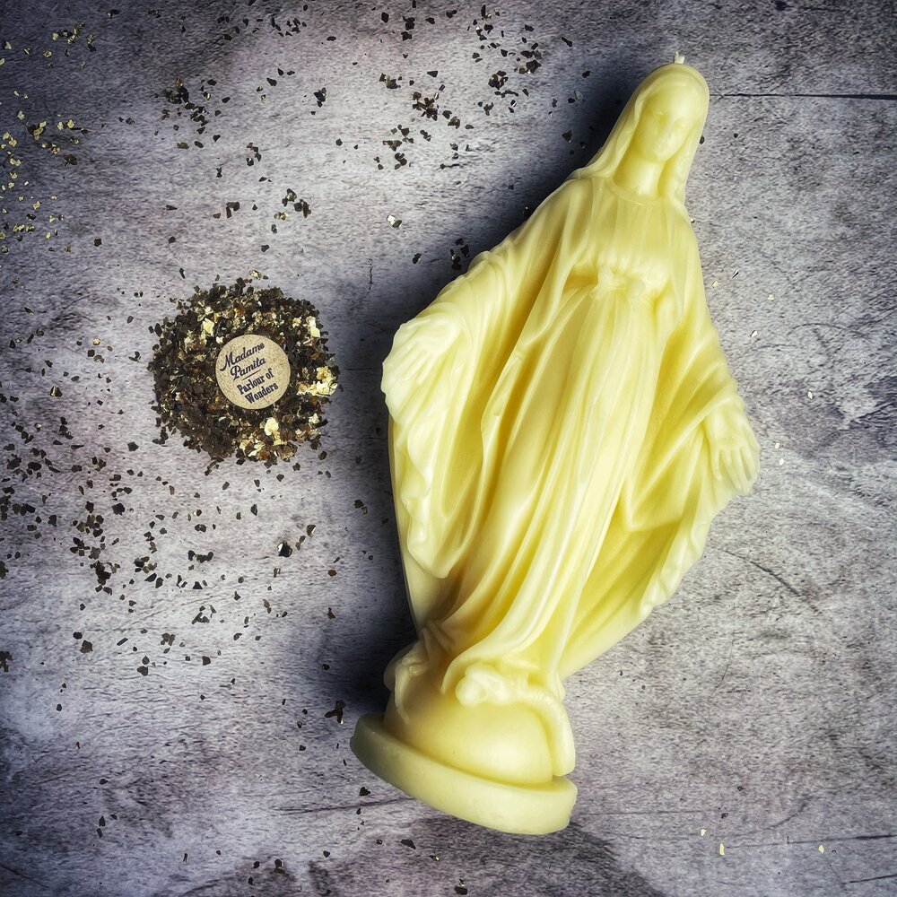 Beeswax Queen of Heaven Spell Candle - Divine Protection & Unconditional Love Magic | Beeswax Candle | Wiccan Center
