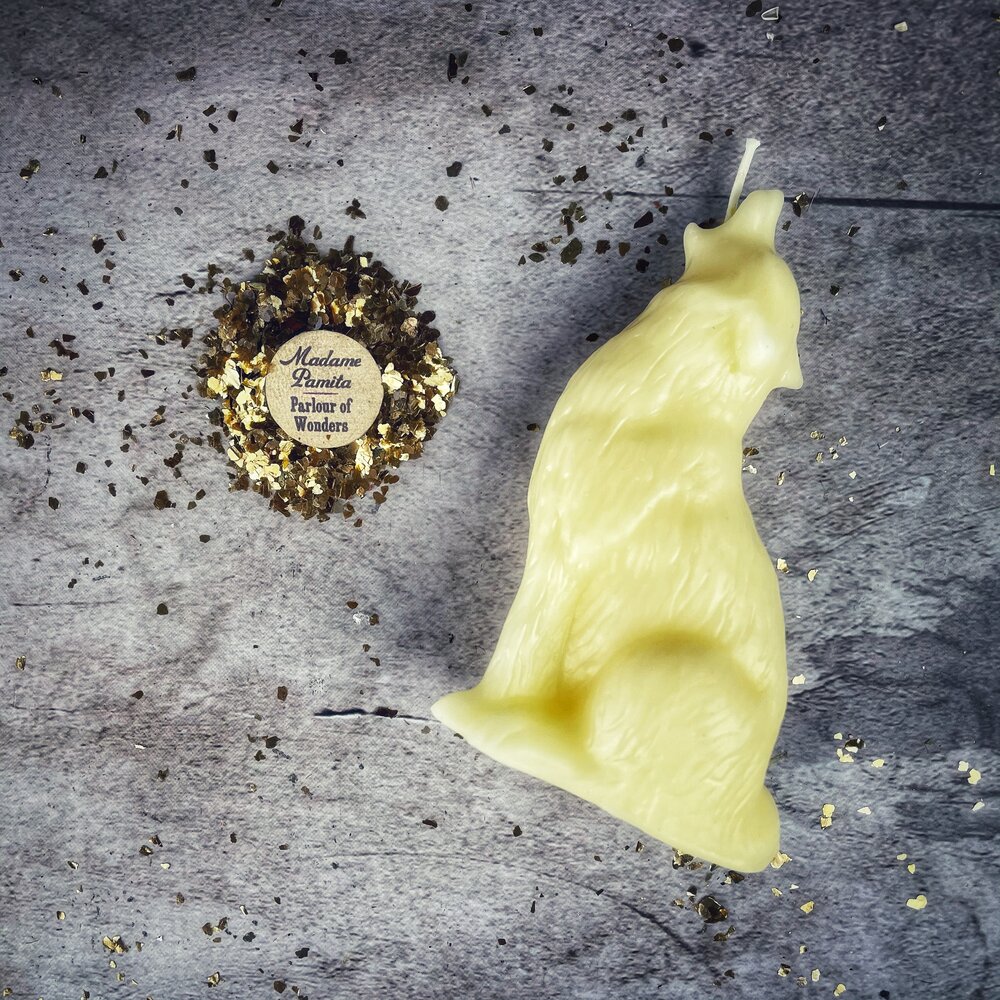 Beeswax Howling Wolf Spell Candle - Courage & Authentic Voice Magic | Beeswax Candle | Wiccan Center