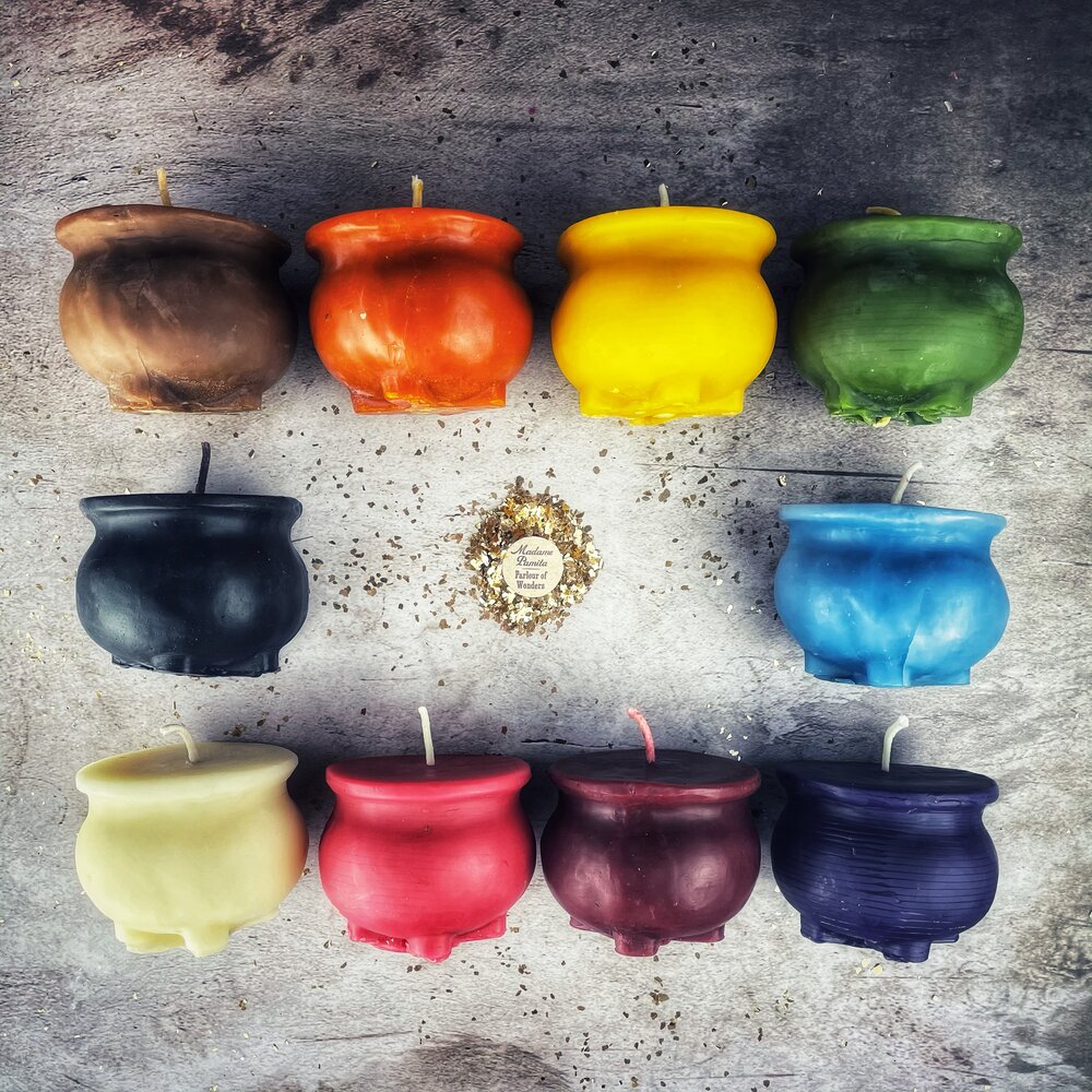 Beeswax Cauldron of Magick Spell Candle - Transformation & Positive Change Magic | Beeswax Candle | Wiccan Center