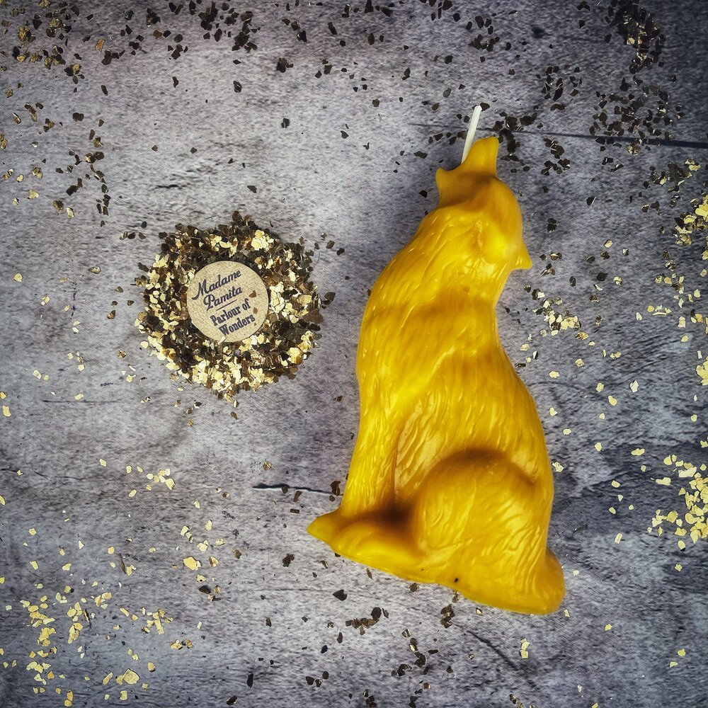 Beeswax Howling Wolf Spell Candle - Courage & Authentic Voice Magic | Beeswax Candle | Wiccan Center