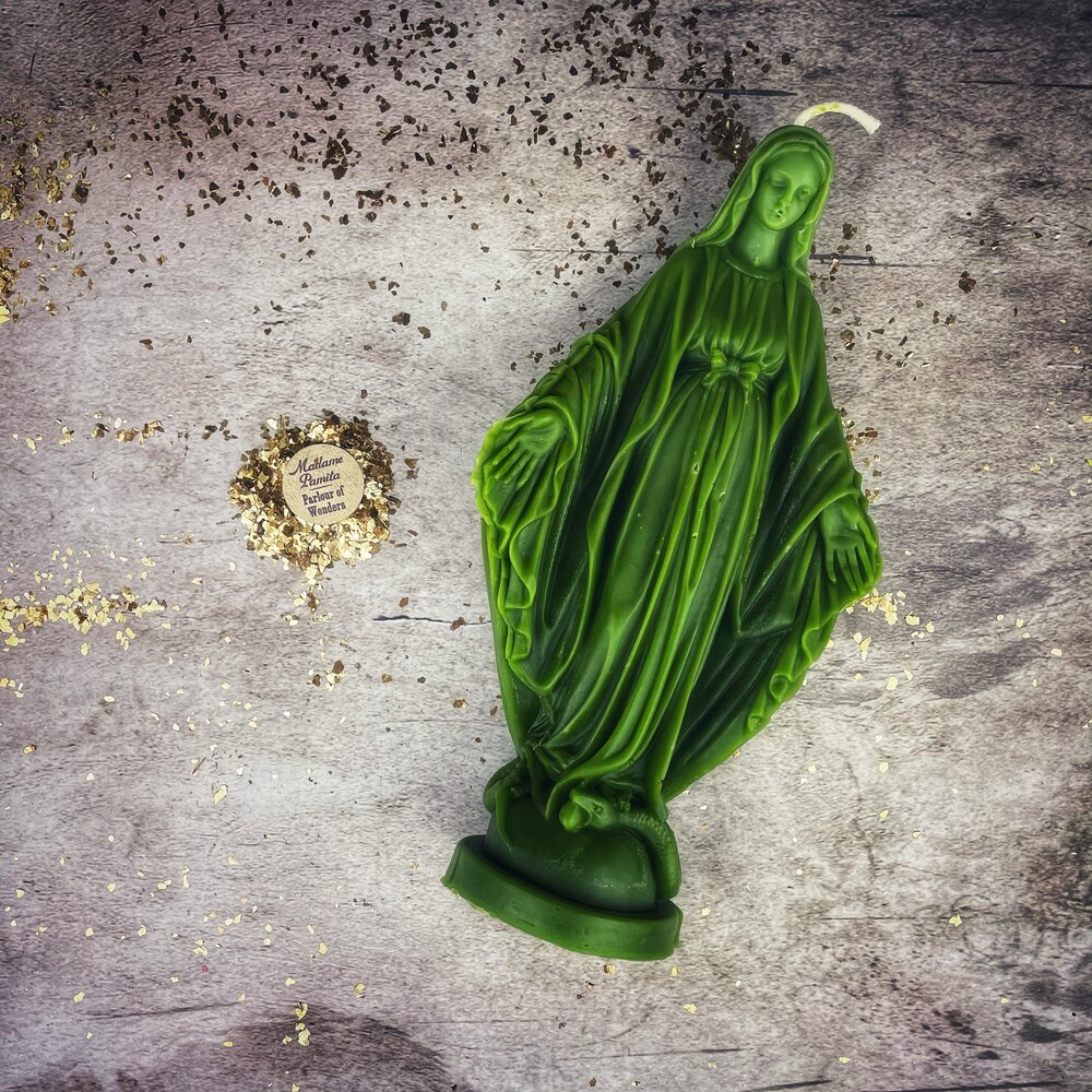 Beeswax Queen of Heaven Spell Candle - Divine Protection & Unconditional Love Magic | Beeswax Candle | Wiccan Center