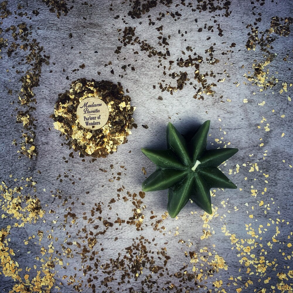 Beeswax Mystic Star Spell Candle - Manifestation & Spiritual Power Magic | Beeswax Candle | Wiccan Center