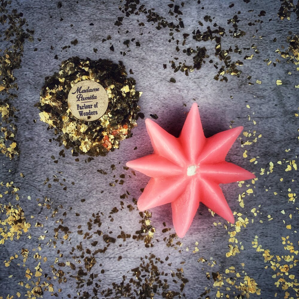 Beeswax Mystic Star Spell Candle - Manifestation & Spiritual Power Magic | Beeswax Candle | Wiccan Center