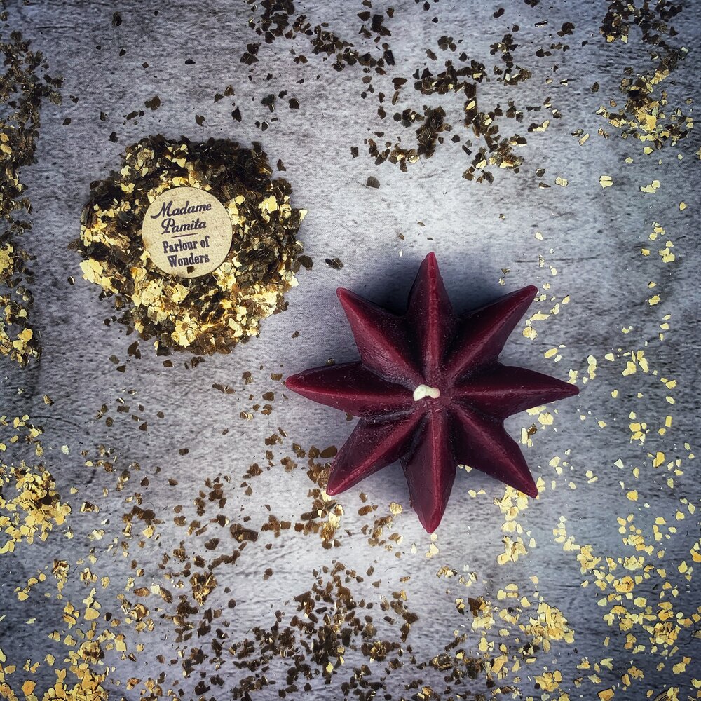 Beeswax Mystic Star Spell Candle - Manifestation & Spiritual Power Magic | Beeswax Candle | Wiccan Center