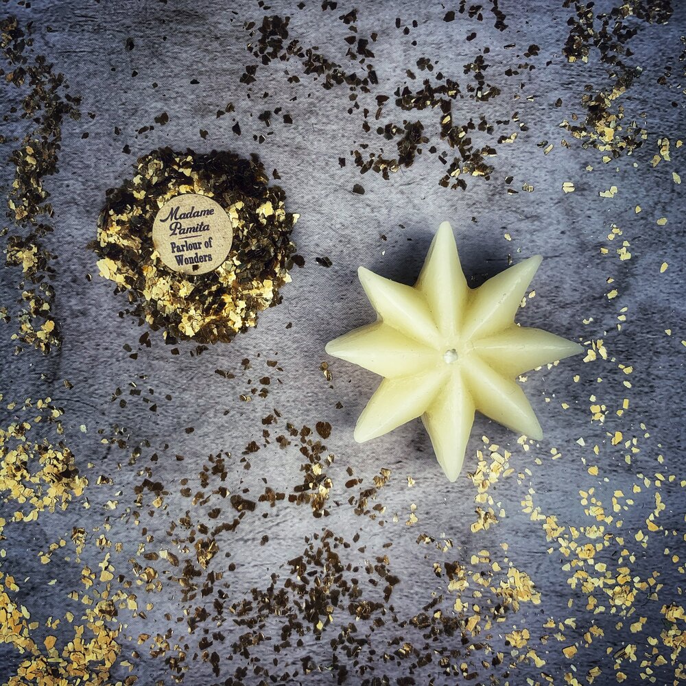 Beeswax Mystic Star Spell Candle - Manifestation & Spiritual Power Magic | Beeswax Candle | Wiccan Center