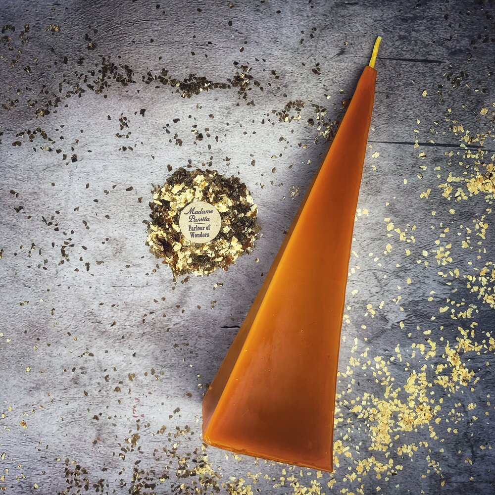 Beeswax Pyramid Spell Candle - Long-Lasting Success & Stability Magic | Beeswax Candle | Wiccan Center