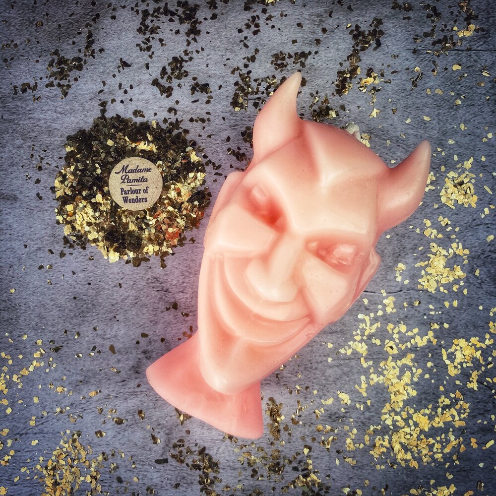 Beeswax Run Devil Run Spell Candle - Banish Evil & Invoke Trickster Magic | Beeswax Candle | Wiccan Center