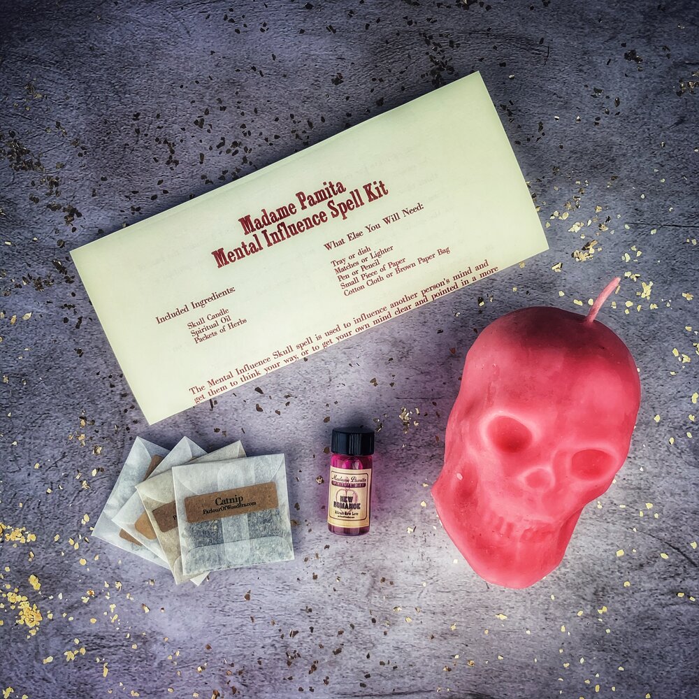 Mental Influence Skull Candle Spell Kit - Mind Control & Mental Clarity | Candle Spell Kit | Wiccan Center