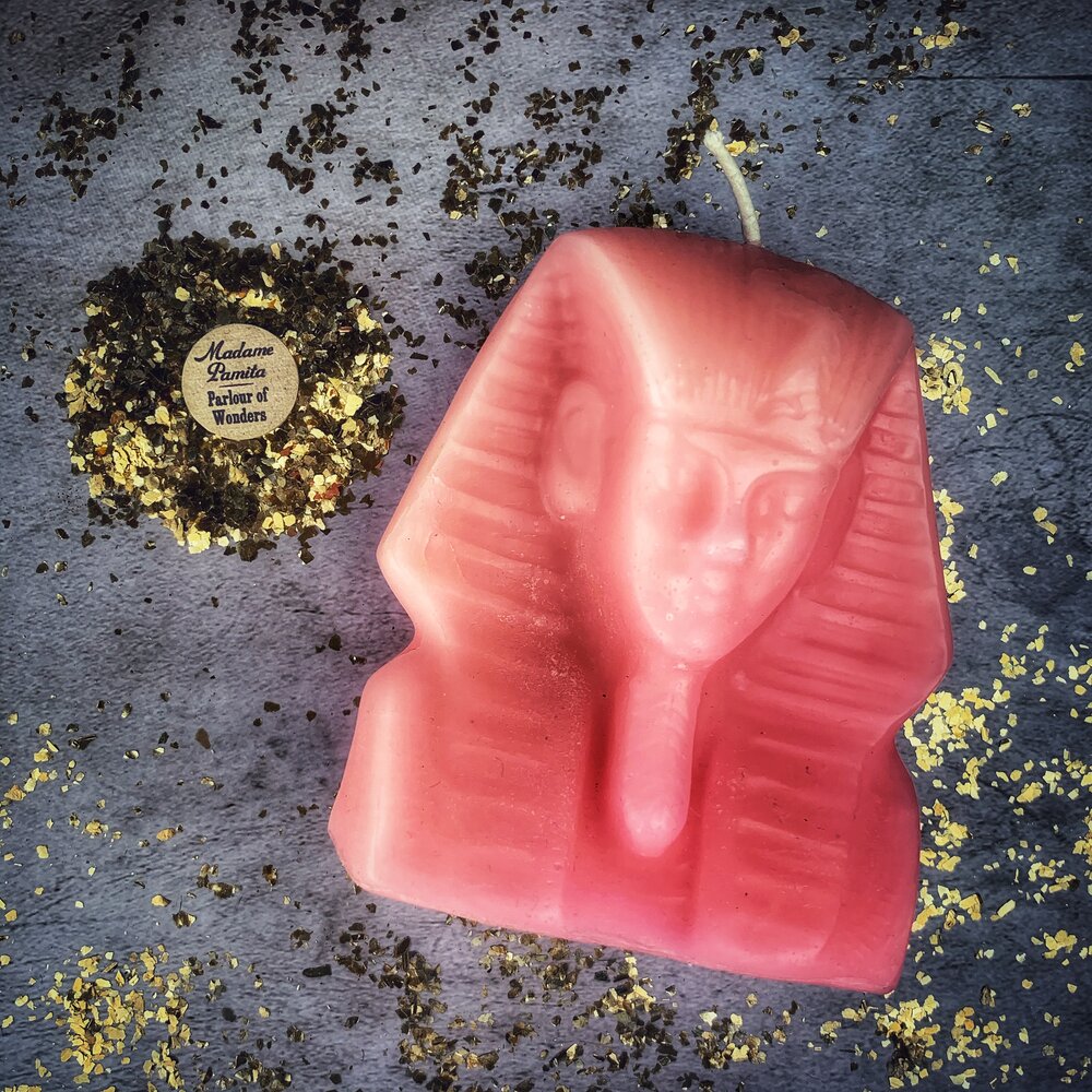 Beeswax Egyptian King Spell Candle - Power, Magnetism & Pharaoh Magic | Beeswax Candle | Wiccan Center