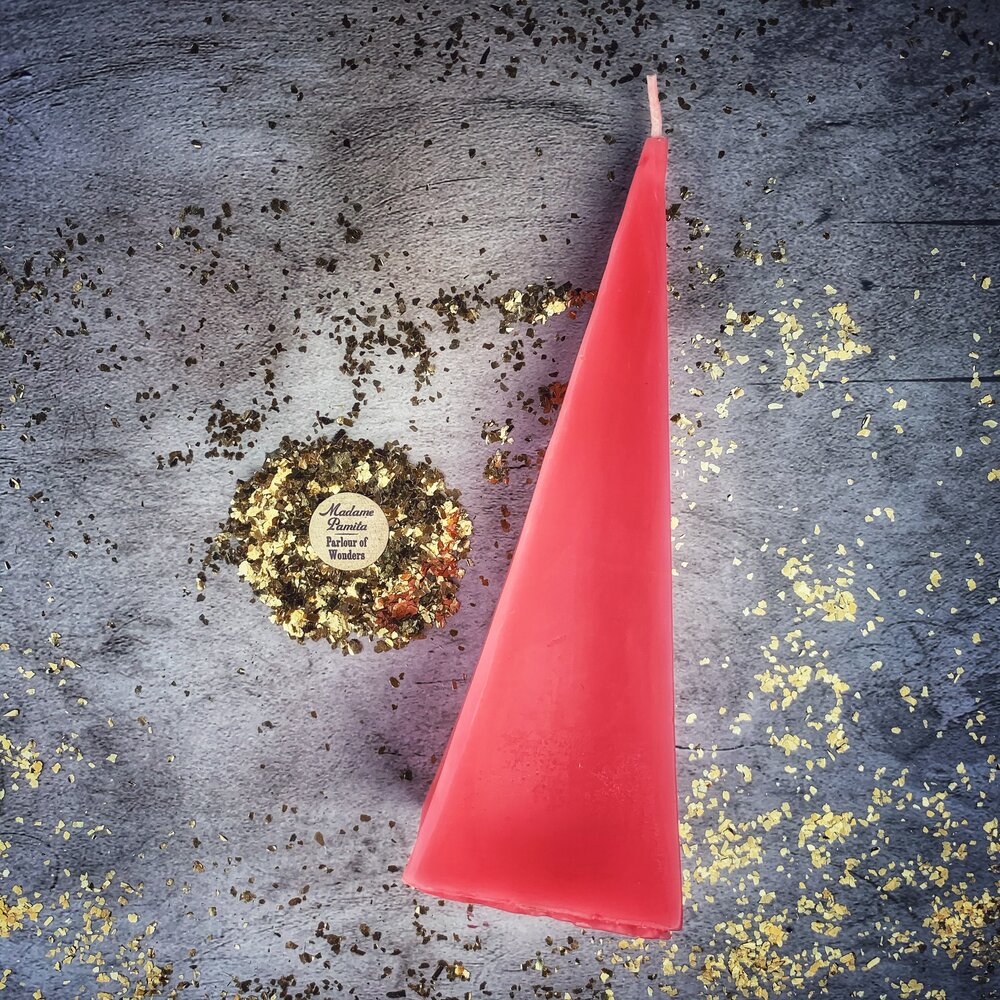 Beeswax Pyramid Spell Candle - Long-Lasting Success & Stability Magic | Beeswax Candle | Wiccan Center