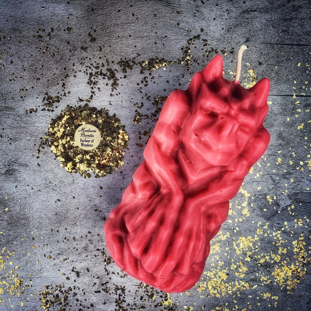 Beeswax Gargoyle Protector Spell Candle - Powerful Guardian & Protection Magic | Beeswax Candle | Wiccan Center