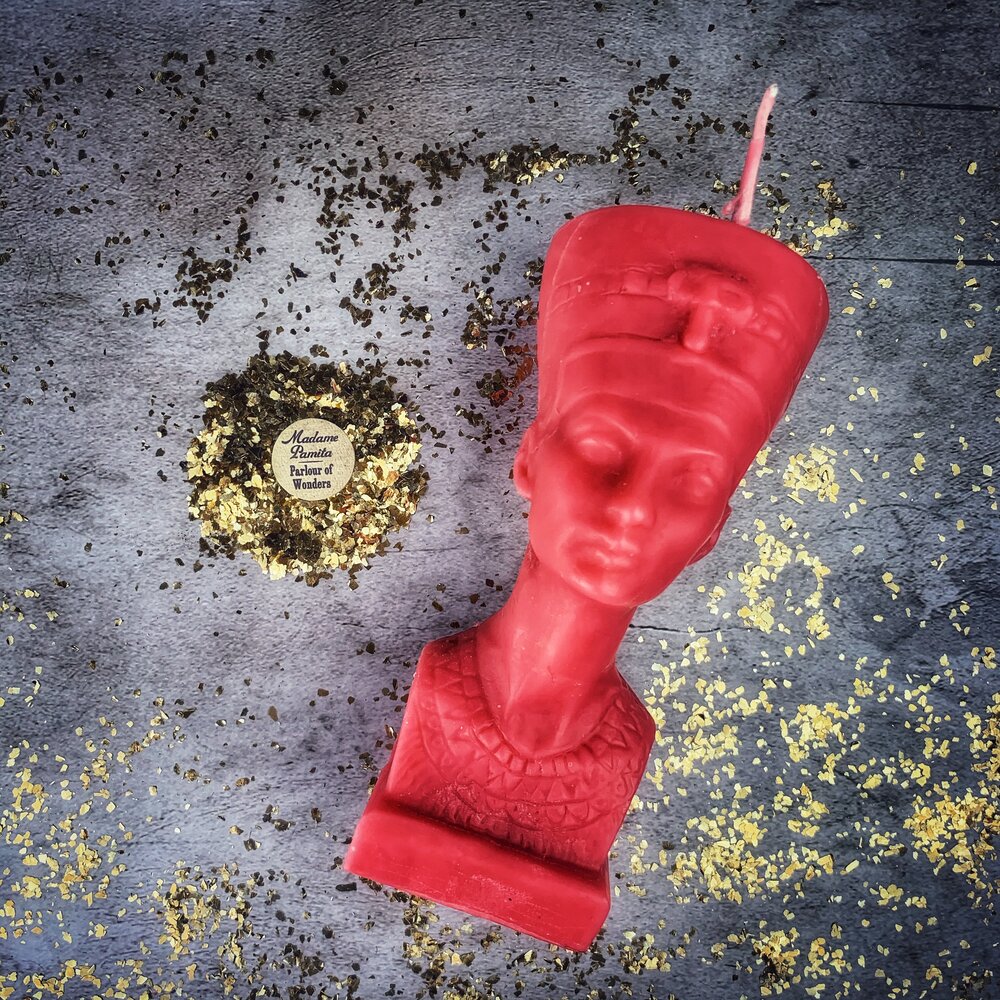 Beeswax Egyptian Queen Spell Candle - Power, Beauty & Magnetism Magic | Beeswax Candle | Wiccan Center