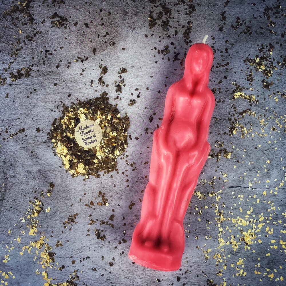 Beeswax Female Figural Spell Candle - Sympathetic Magic & Personal Power | Beeswax Candle | Wiccan Center