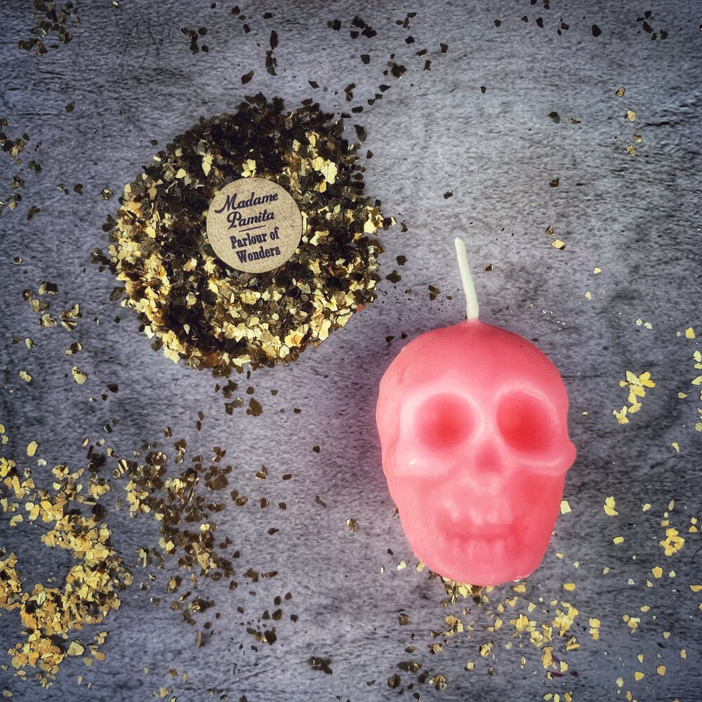Beeswax Small Skull Spell Candle - Mind Influence & Ancestral Wisdom Magic | Beeswax Candle | Wiccan Center