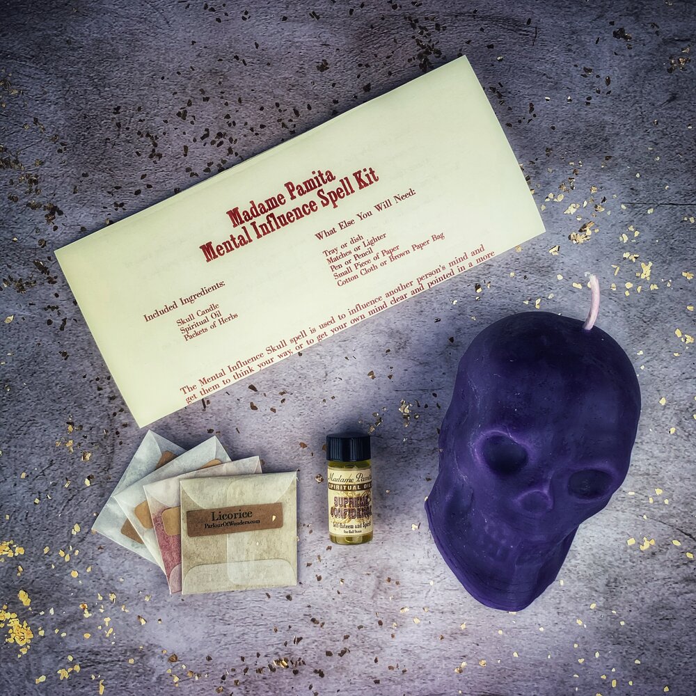 Mental Influence Skull Candle Spell Kit - Mind Control & Mental Clarity | Candle Spell Kit | Wiccan Center
