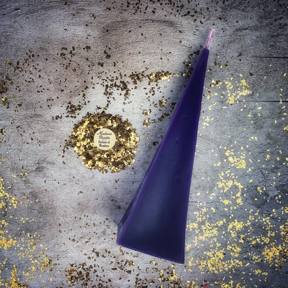 Beeswax Pyramid Spell Candle - Long-Lasting Success & Stability Magic | Beeswax Candle | Wiccan Center