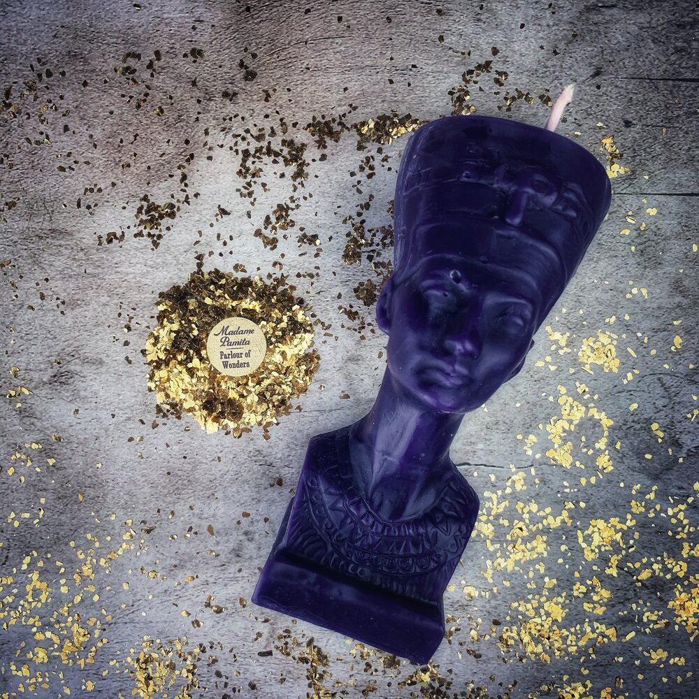 Beeswax Egyptian Queen Spell Candle - Power, Beauty & Magnetism Magic | Beeswax Candle | Wiccan Center
