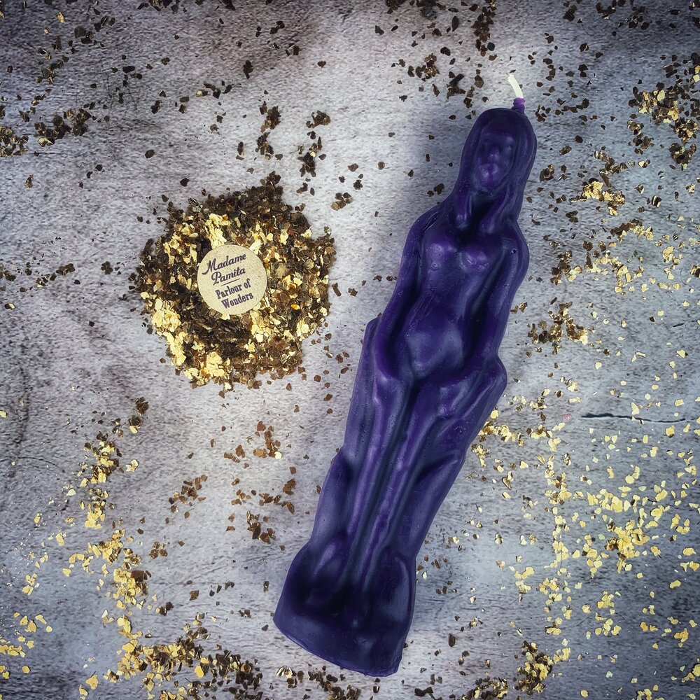 Beeswax Female Figural Spell Candle - Sympathetic Magic & Personal Power | Beeswax Candle | Wiccan Center