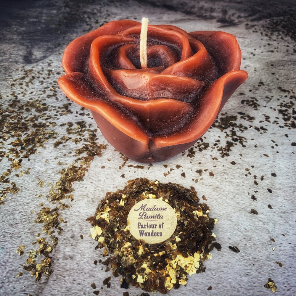 Beeswax Rose Romance Spell Candle - True Love & Soul Mate Magic | Beeswax Candle | Wiccan Center