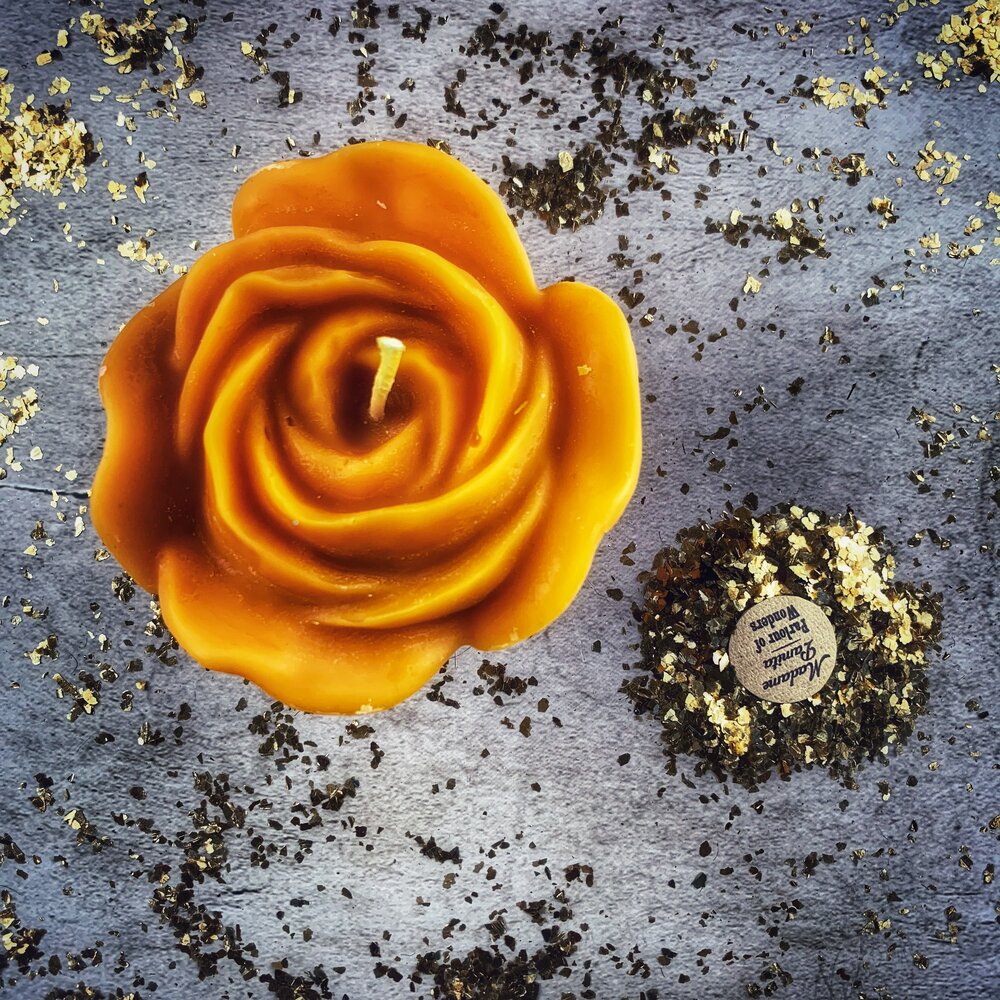 Beeswax Rose Romance Spell Candle - True Love & Soul Mate Magic | Beeswax Candle | Wiccan Center