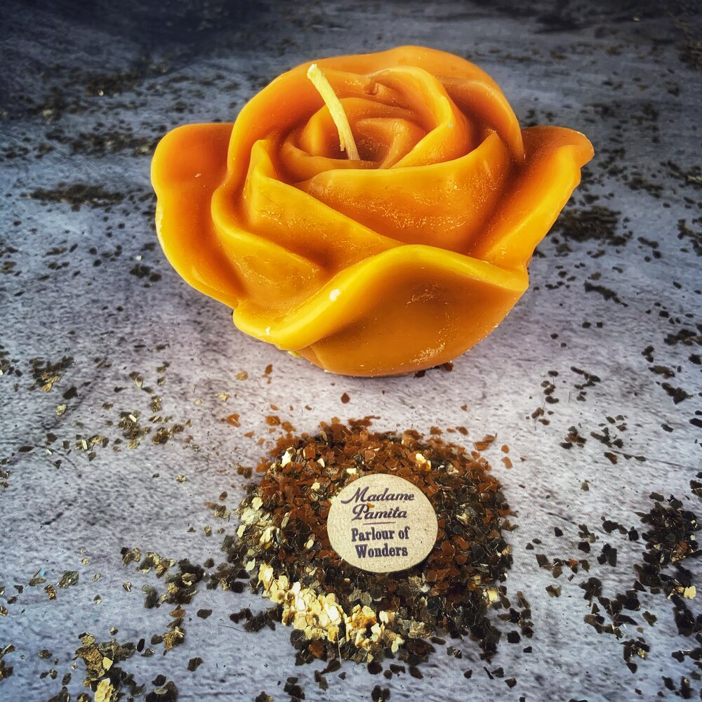 Beeswax Rose Romance Spell Candle - True Love & Soul Mate Magic | Beeswax Candle | Wiccan Center