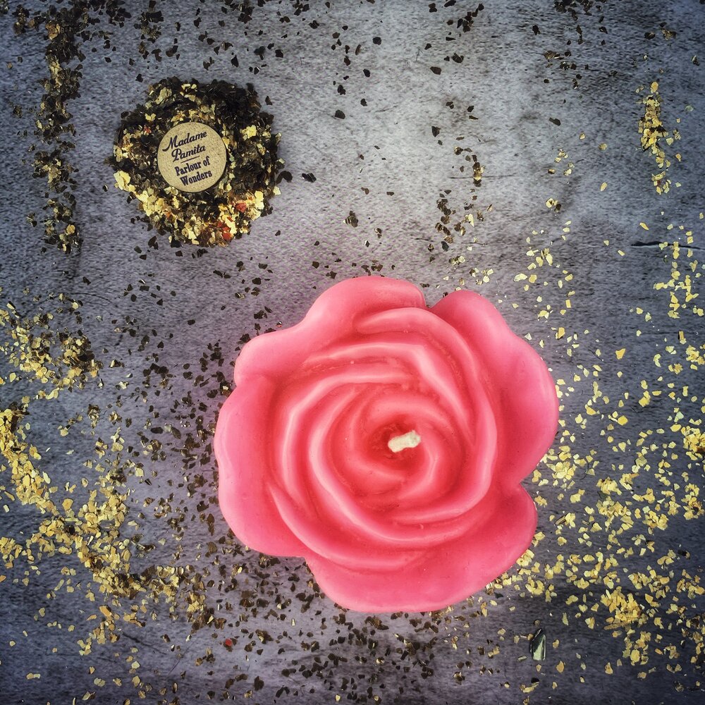 Beeswax Rose Romance Spell Candle - True Love & Soul Mate Magic | Beeswax Candle | Wiccan Center