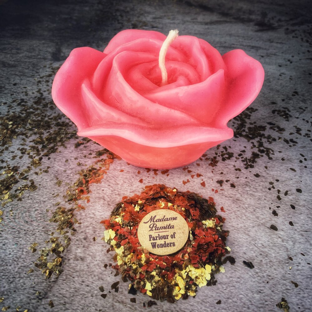 Beeswax Rose Romance Spell Candle - True Love & Soul Mate Magic | Beeswax Candle | Wiccan Center