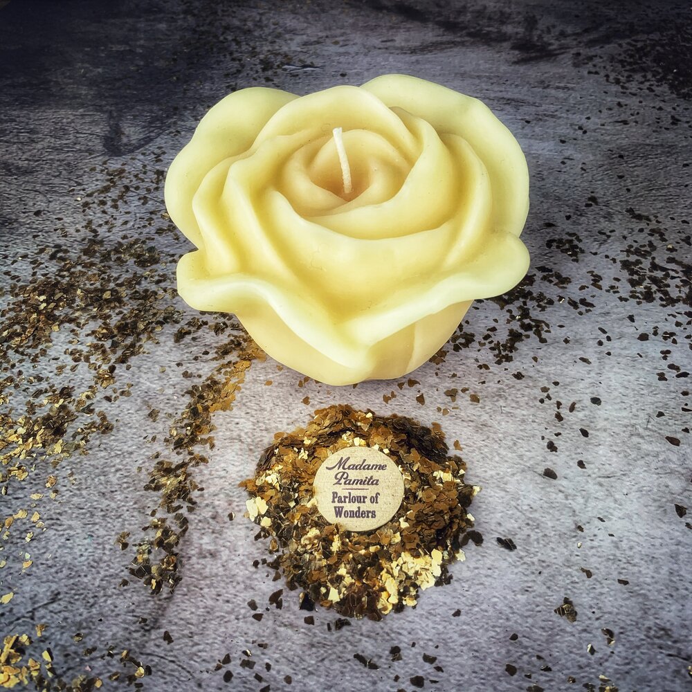Beeswax Rose Romance Spell Candle - True Love & Soul Mate Magic | Beeswax Candle | Wiccan Center