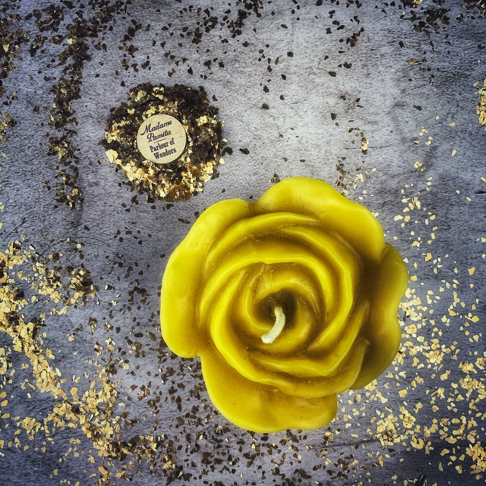 Beeswax Rose Romance Spell Candle - True Love & Soul Mate Magic | Beeswax Candle | Wiccan Center