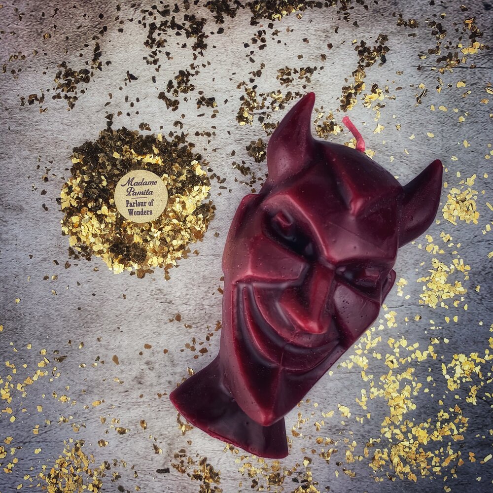 Beeswax Run Devil Run Spell Candle - Banish Evil & Invoke Trickster Magic | Beeswax Candle | Wiccan Center