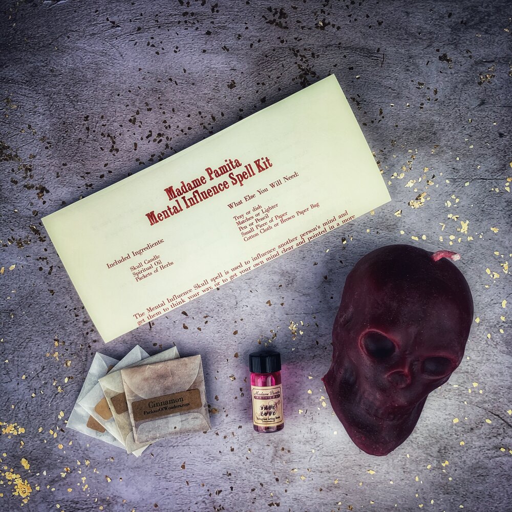 Mental Influence Skull Candle Spell Kit - Mind Control & Mental Clarity | Candle Spell Kit | Wiccan Center
